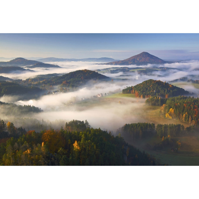 Tableau Colline et féerie d' Automne Tableau alu Dibond