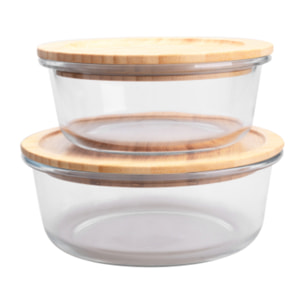 Lot de 2 plats ronds avec couvercle, BO BYO