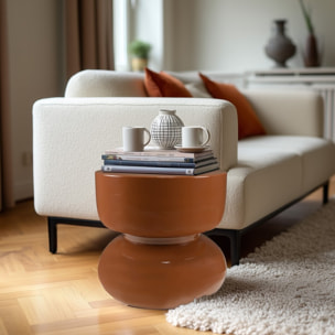 HORTENSE - Table d'appoint design en fer couleur brun