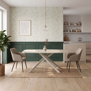 Tavolo SAINT FLORENT in ceramica finitura travertino 180x90x76 cm