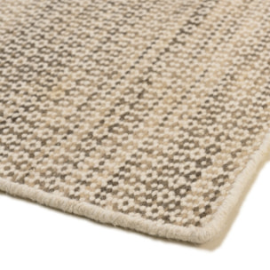 QUENTIN - Tapis rect. 200x290cm en laine tissée couleur blanc et kaki