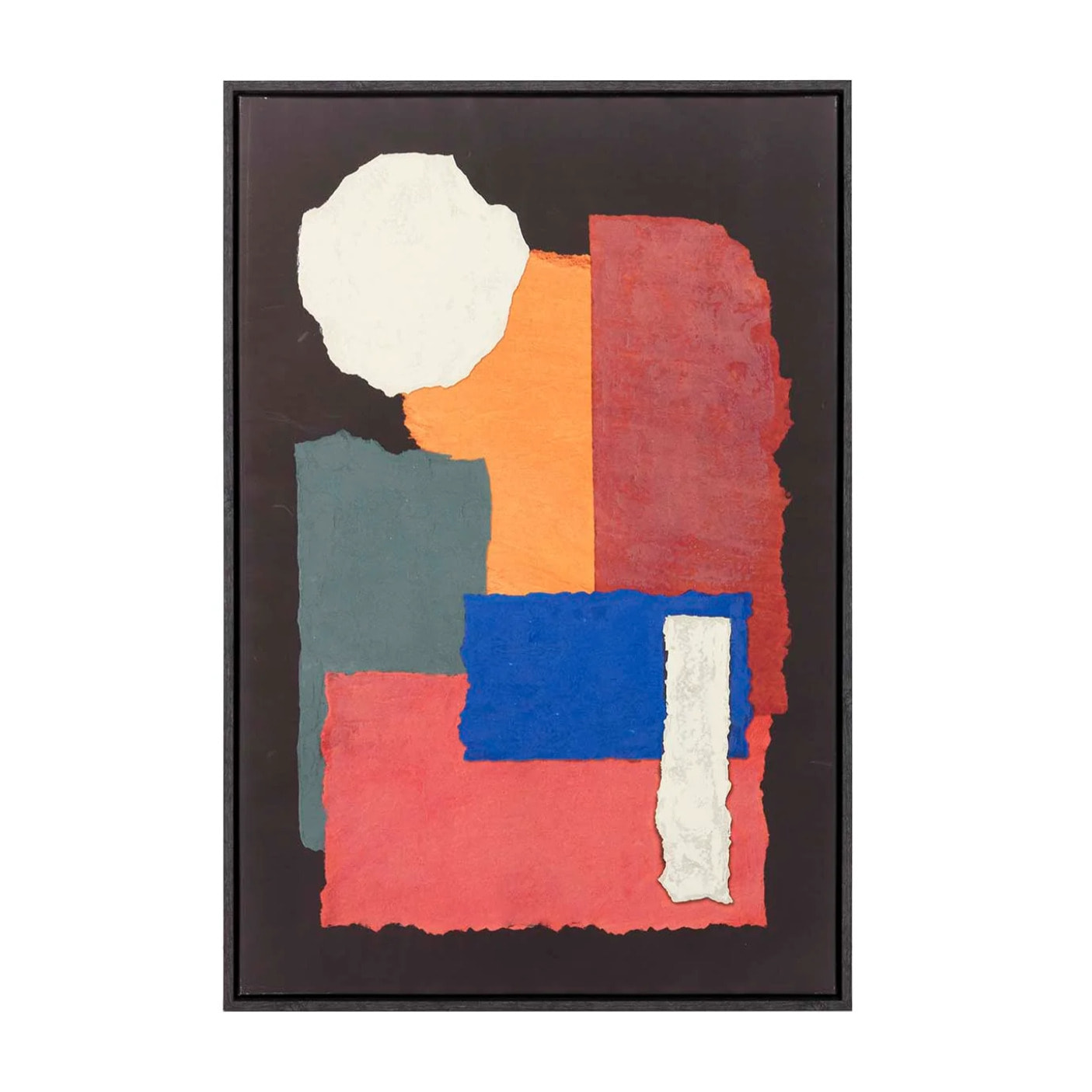 Cuadro Abstracto Relieve Con Marco Negro 63x4x93 Cm