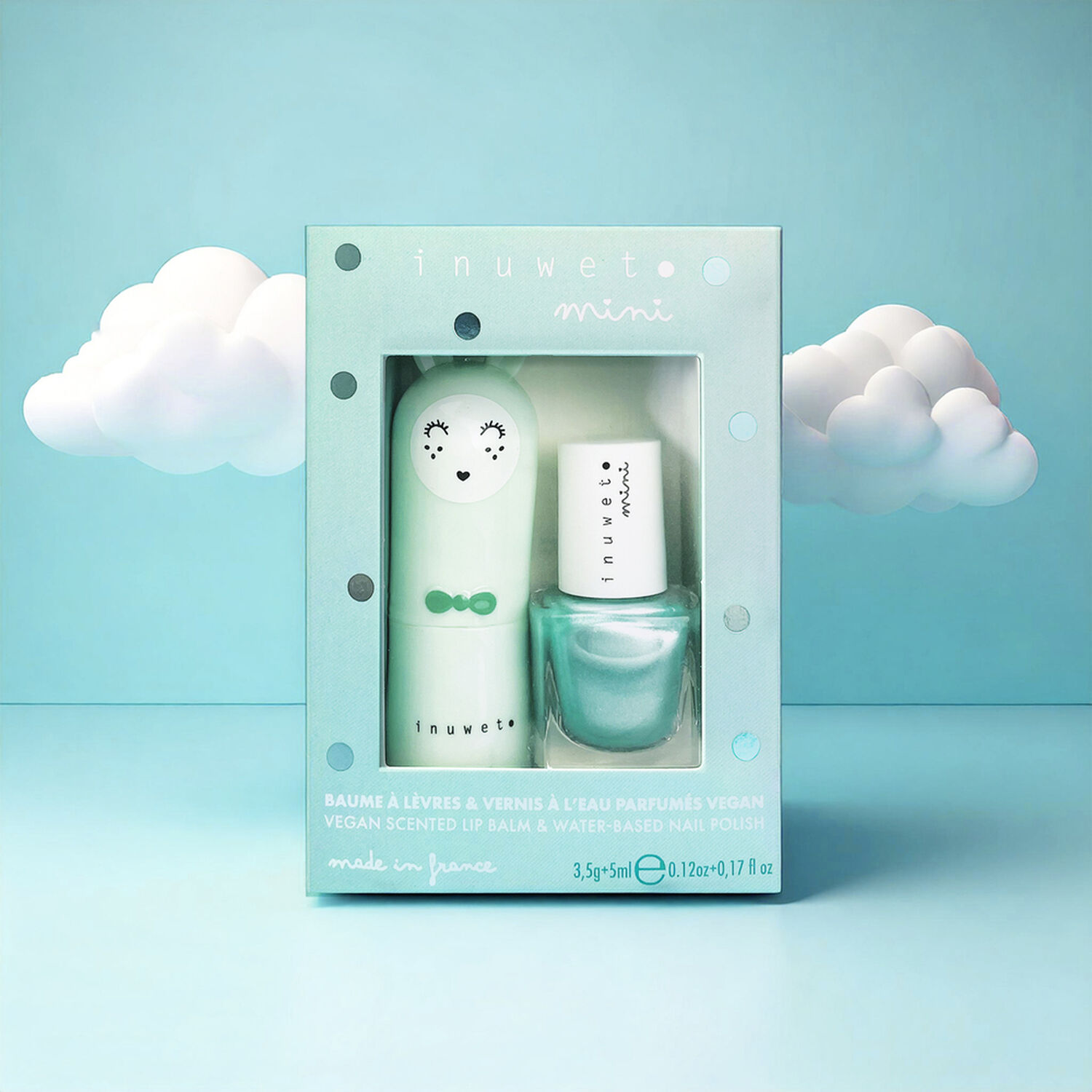 Duo Mini Turquoise - Coffret Baume à Lèvres + Mini Vernis à ongles