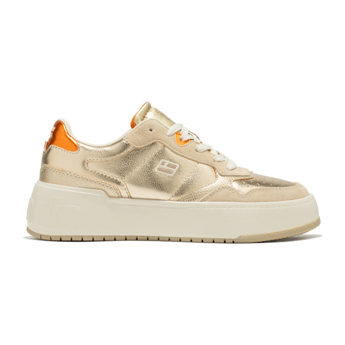 Zapatillas Deportivas Mujer Court Basic Snake Oro