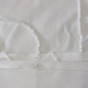 Parure housse de couette coton blanc