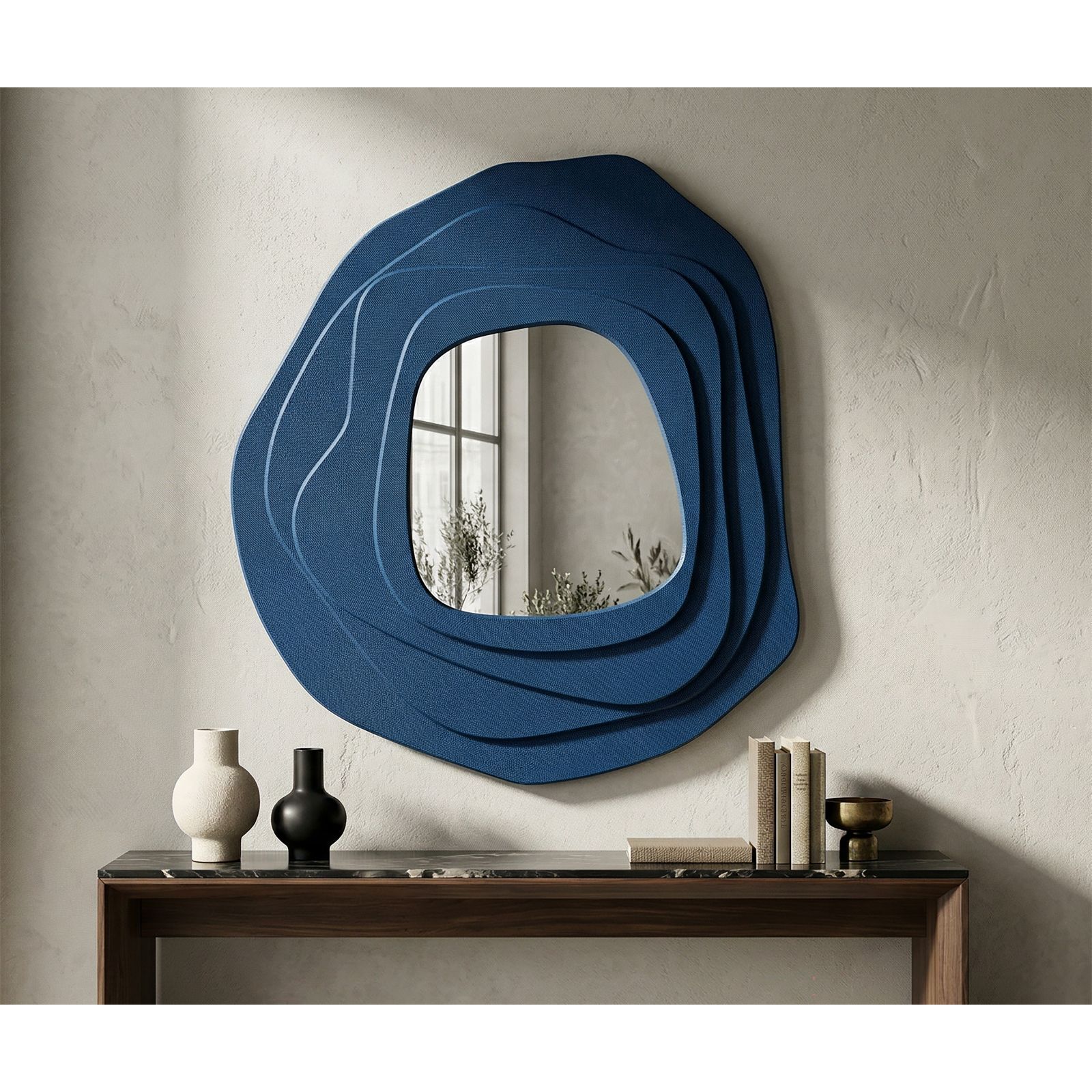 SPECCHIO DA MURO DALIA BLU CM 90X4X97