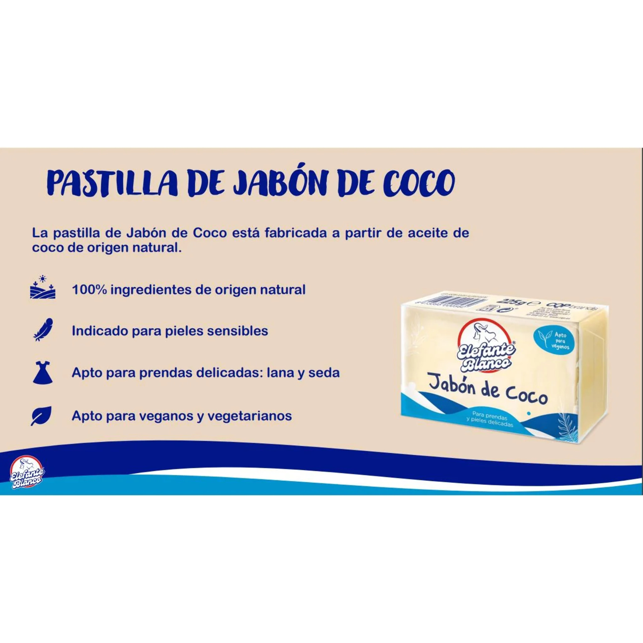 Jabón Coco Elefante Blanco Mimidu 225 g