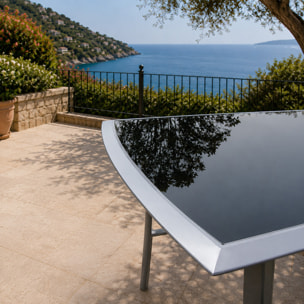 Table de jardin 150cm en aluminium gris DURHAM