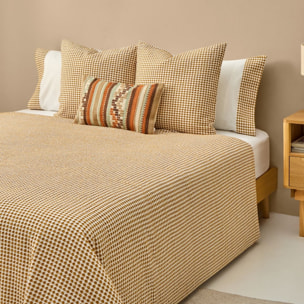 Funda nórdica tejido gofrado Fotex color amarillo ocre 100% Algodón