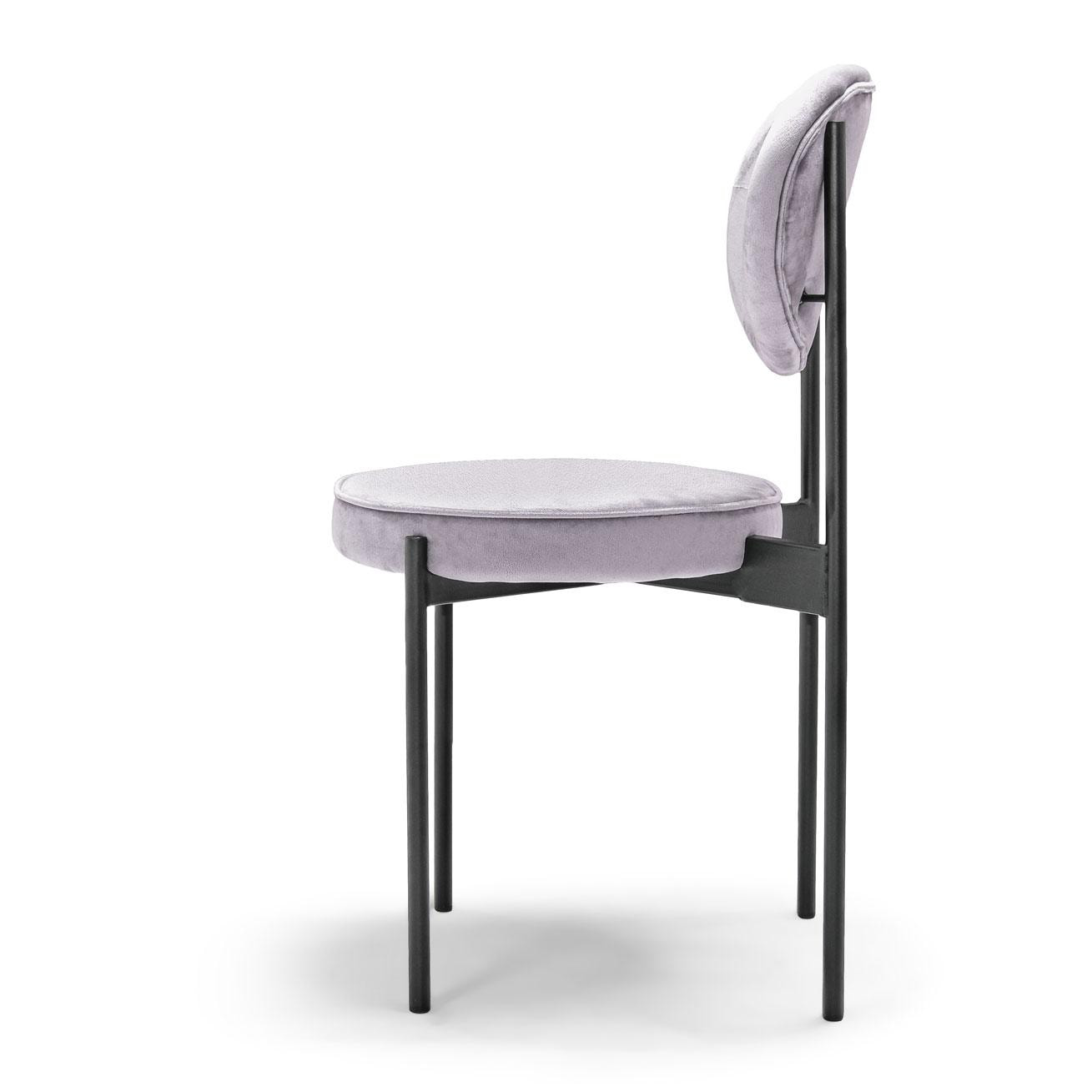 Liegi Classic - Coppia Di 2 Sedie Di Design In Velluto Grigio