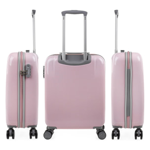 Juego De Maletas Pc Itaca Base Rosa Rosa Plumas