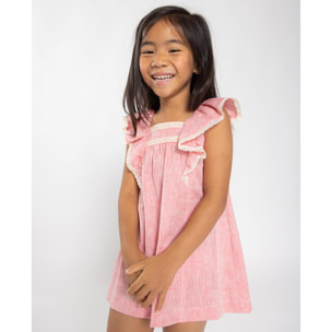 Vestido volantes flameado rojo