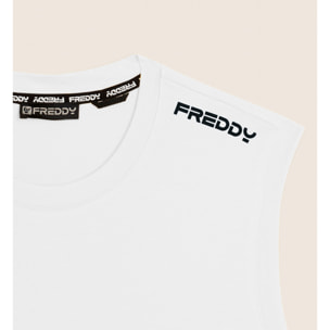 T-shirt senza maniche in jersey di cotone