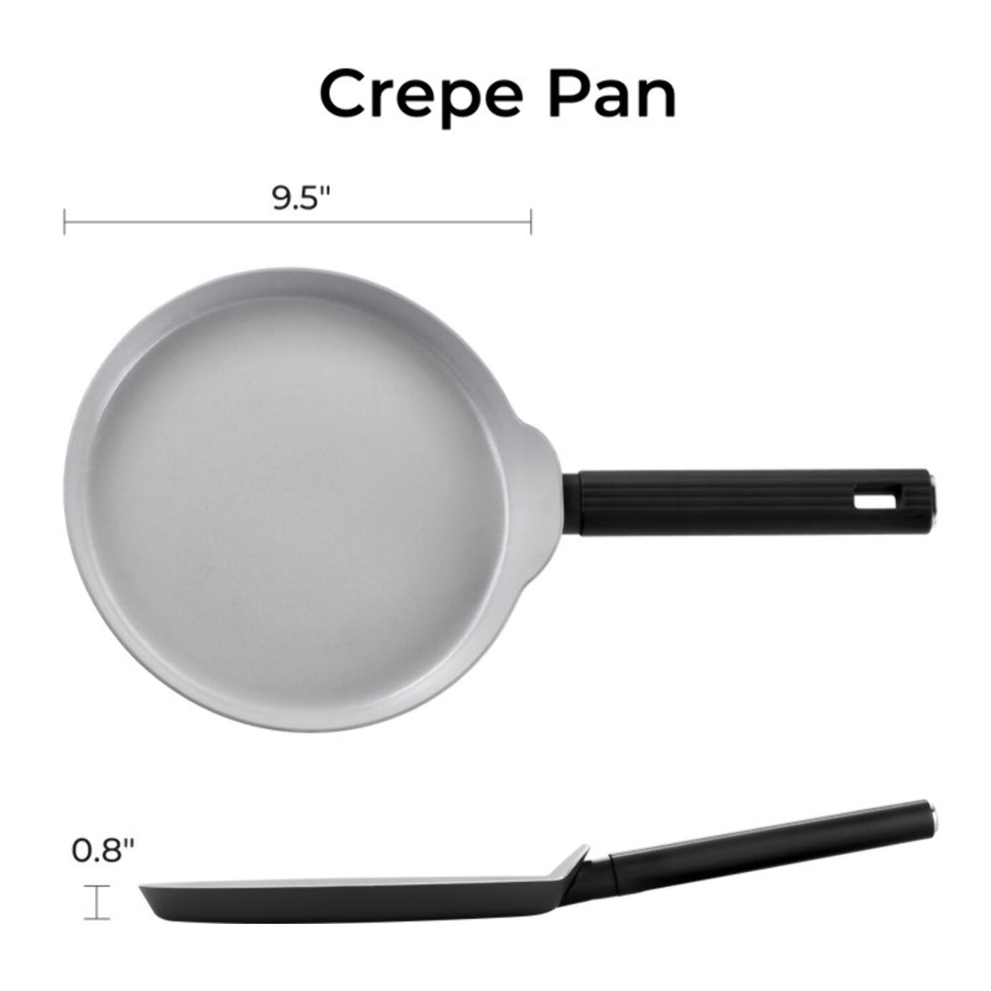 Poêle à crêpe 24cm Tous feux dont induction Noir Swiss Haus SH-SCCP24B