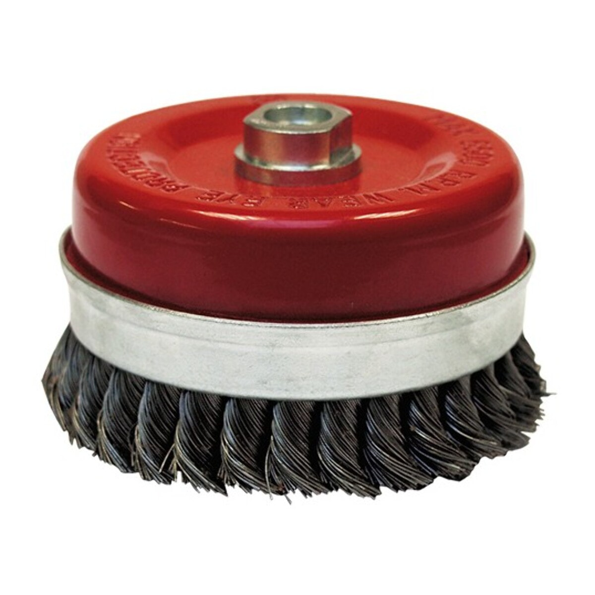 Brosse conique pour meuleuse fil acier torsadé 0.50 mm D. 65 mm M14 pour métal - Décapage extra dur - LEMAN - 530.065V
