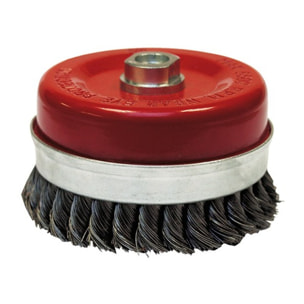 Brosse conique pour meuleuse fil acier torsadé 0.50 mm D. 65 mm M14 pour métal - Décapage extra dur - LEMAN - 530.065V