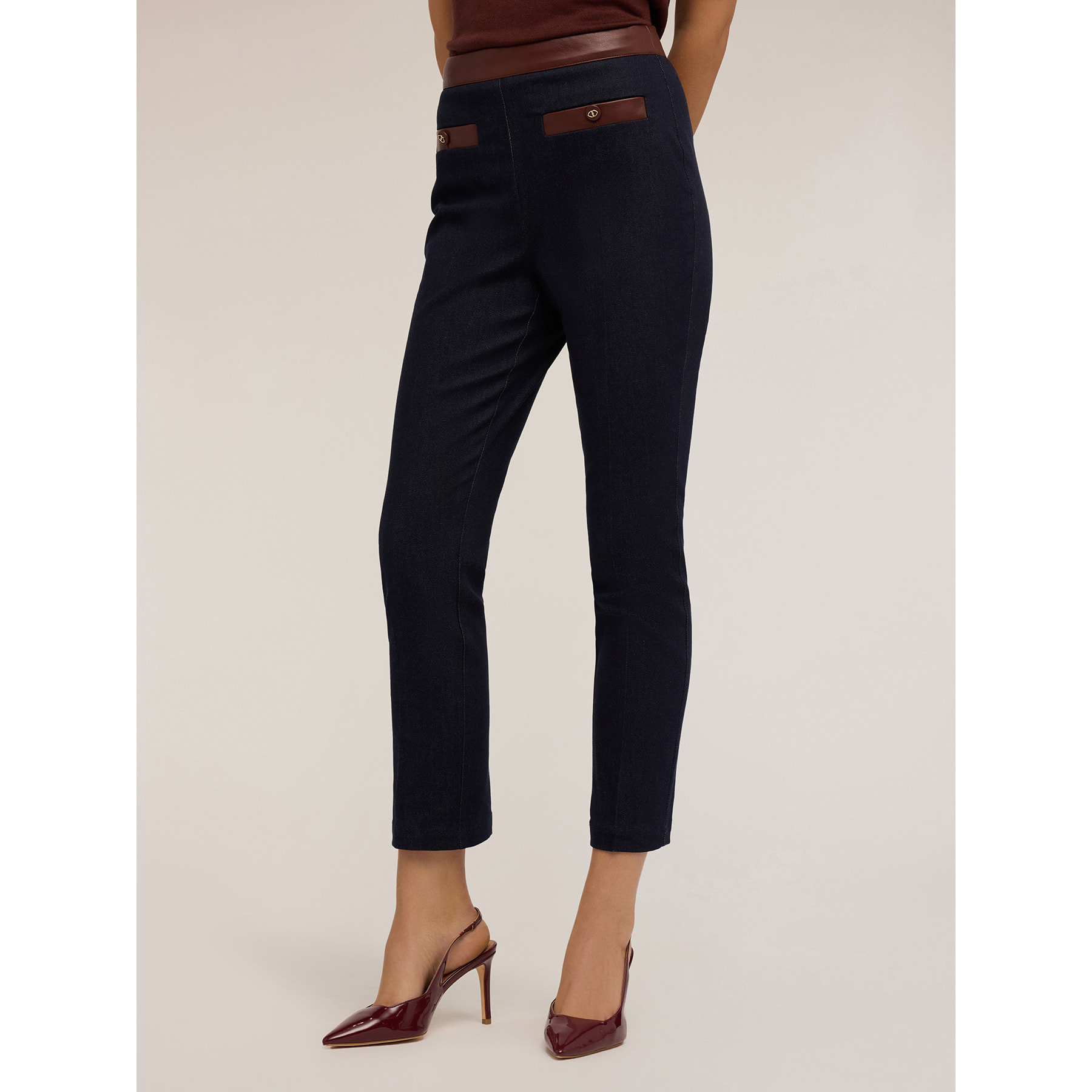 Motivi - Jeans ajustados con insertos - Azul