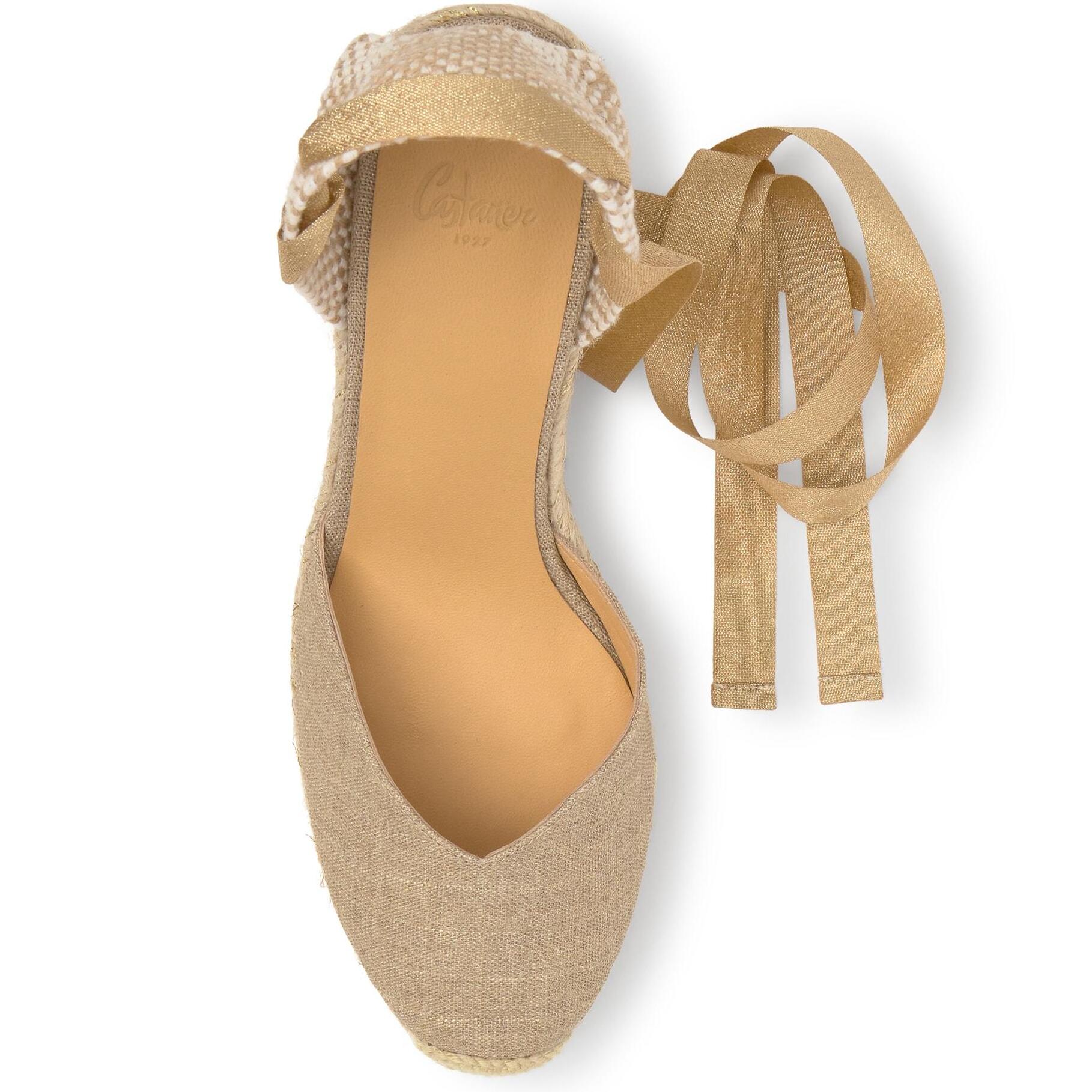 Alpargata cuña Chiara dorado mujer 11cm