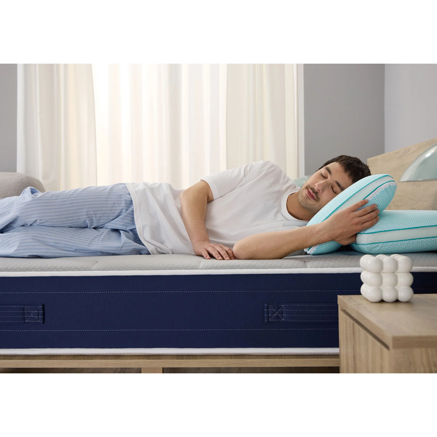 Colchón El Hybrid Techno • Firm - Viscoelástica firme de acolchado, tejido termoregulador, muelles ensacados - Altura ±28cm