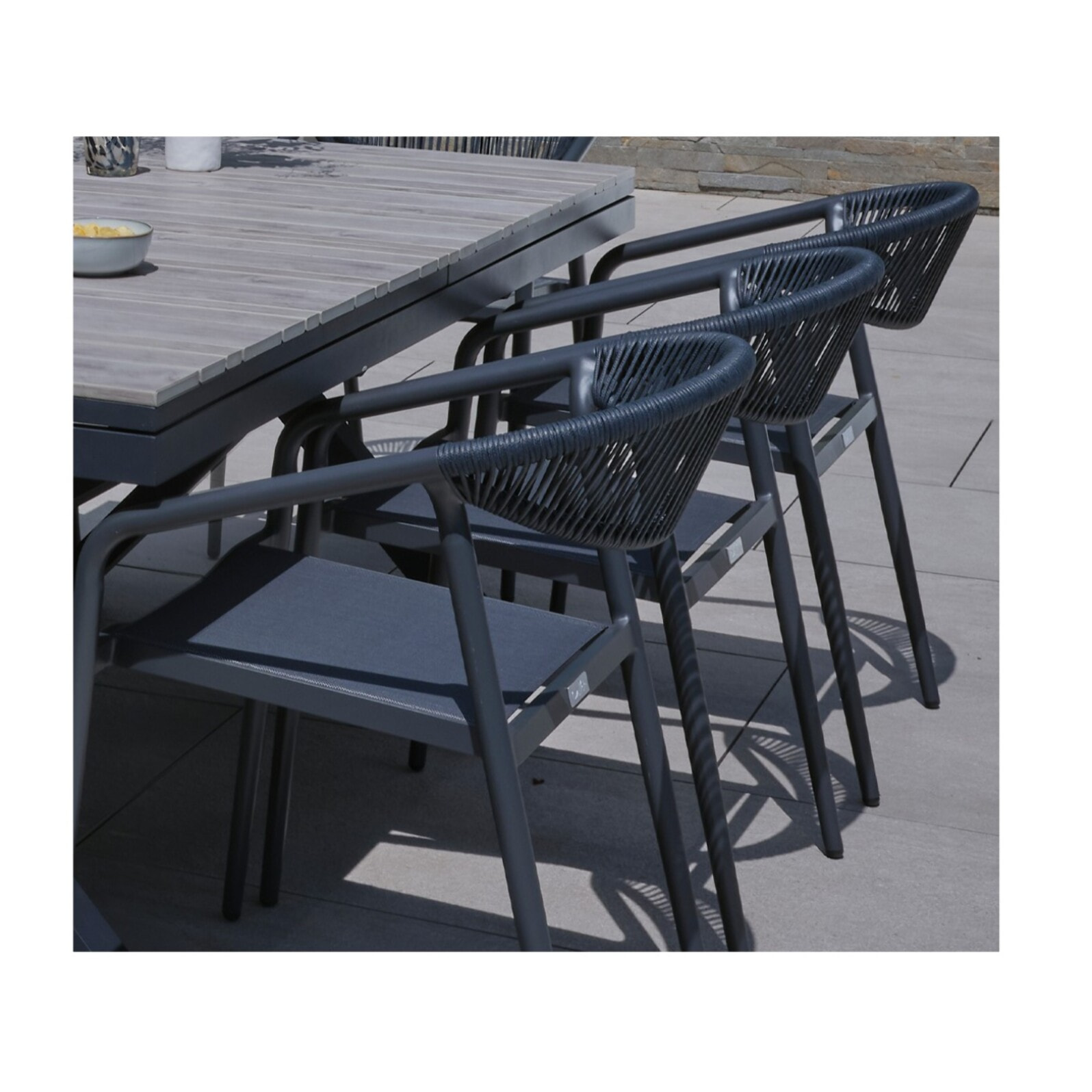 CAVALAIRANA - Ensemble table et chaises de jardin  - Gris Perle
