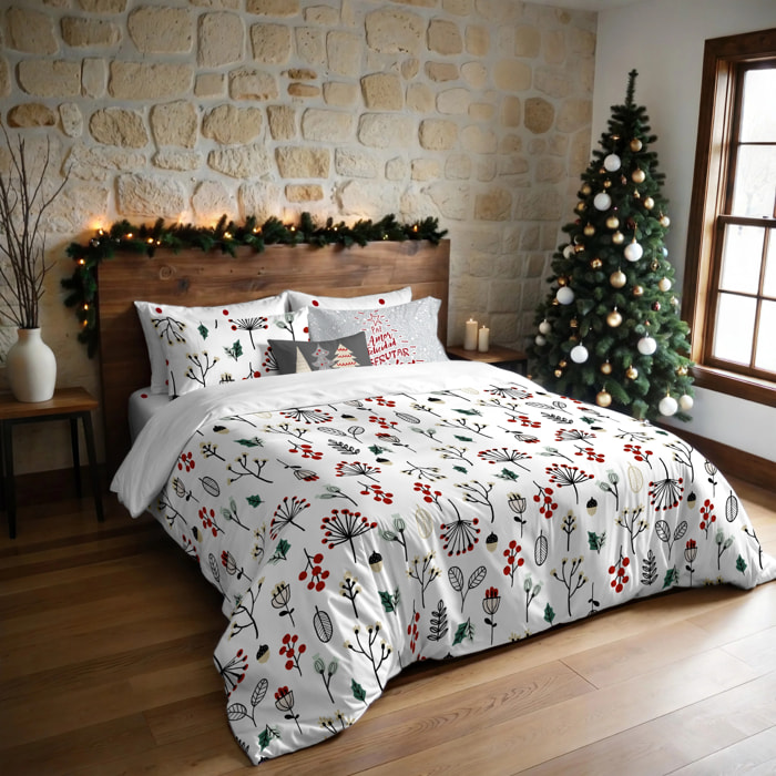 Housse de couette avec clics 100% coton Merry Christmas 44
