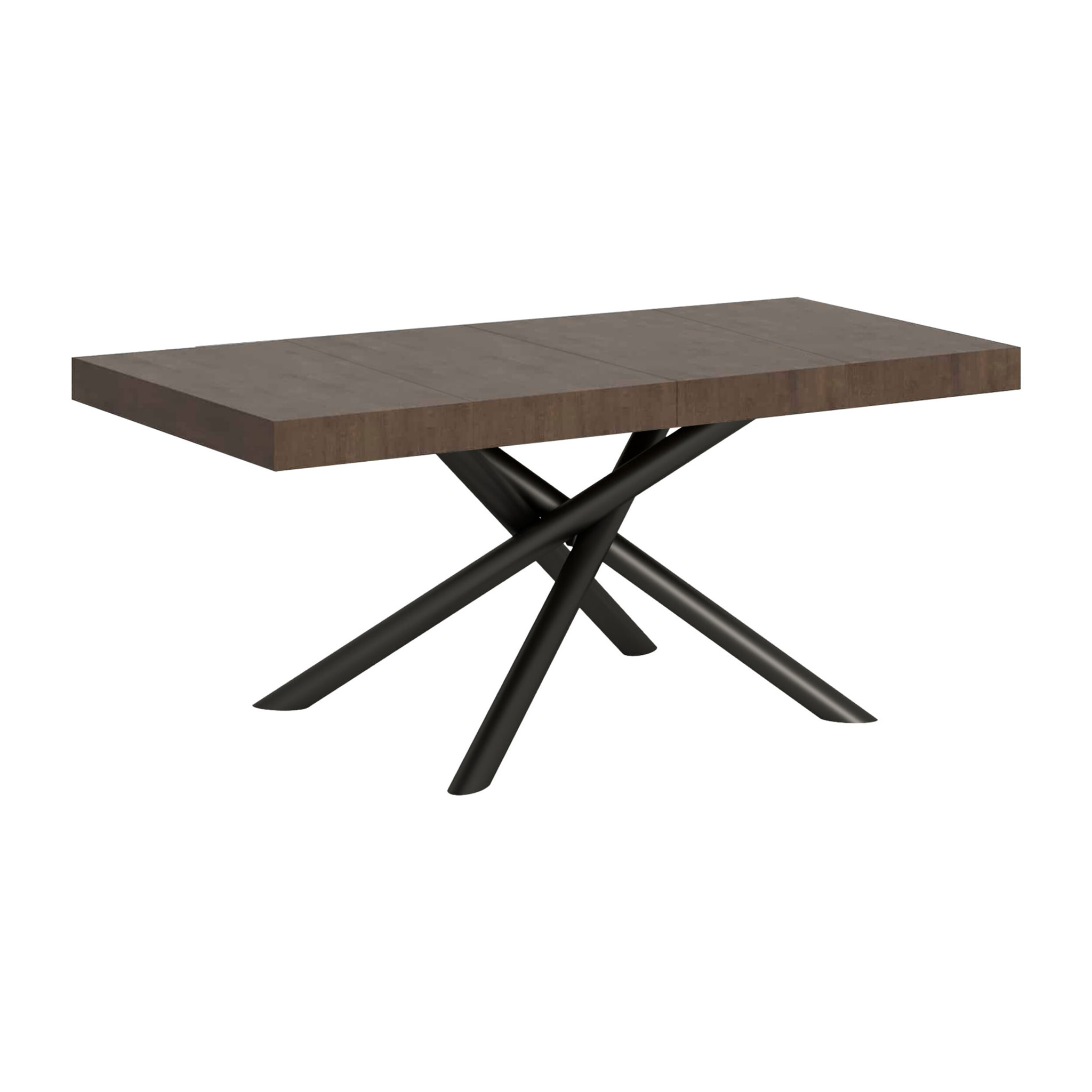 Table extensible 90x120/224 cm Famas Premium Noyer cadre Anthracite