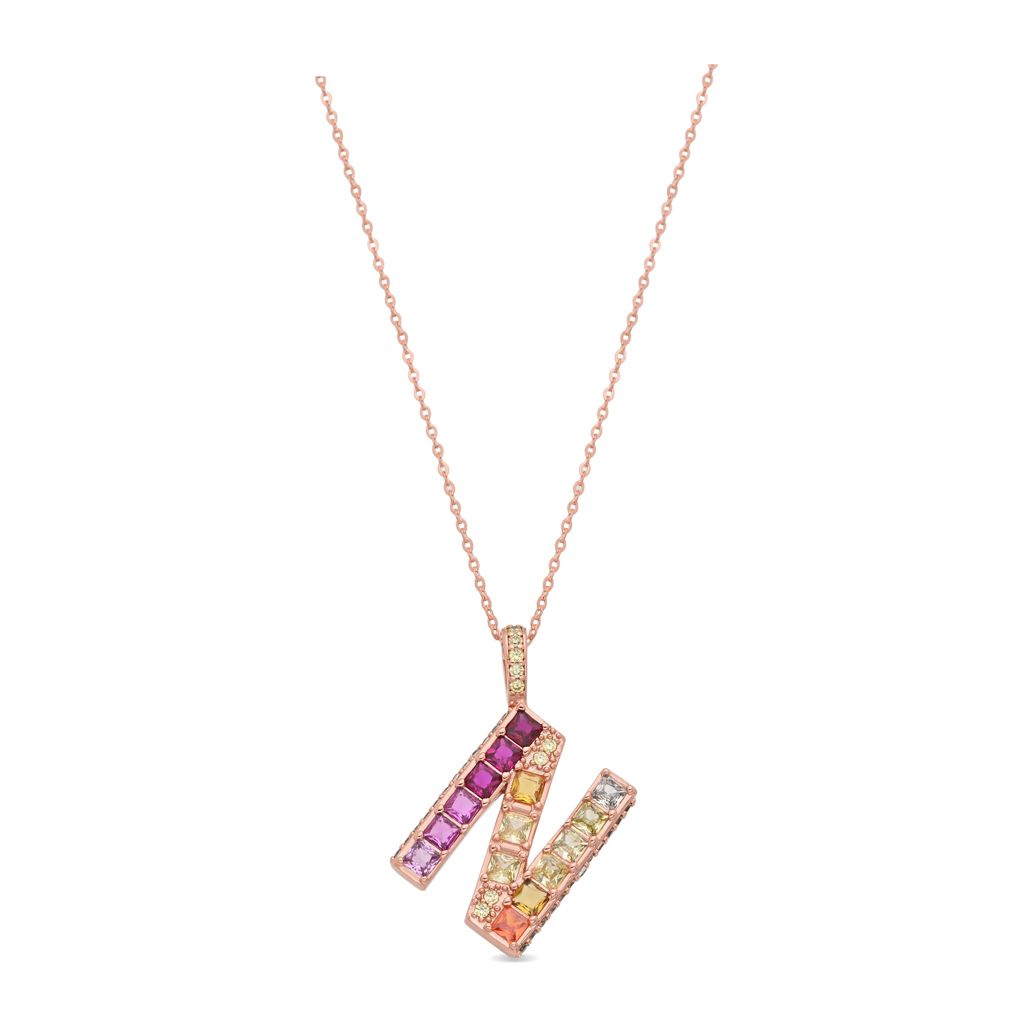 Collar N acabado oro rosa 18k