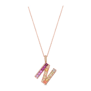 Collar N acabado oro rosa 18k