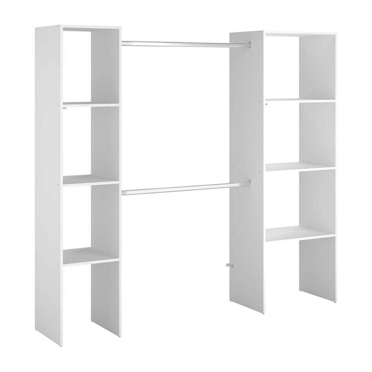 Dressing blanc 6 étagères, 2 penderies 198 x 40 x 180 cm MATIGNON