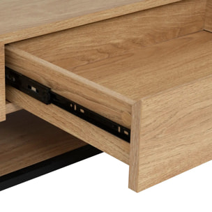 Table basse 2 tiroirs "Aldea" beige 120x60x40cm