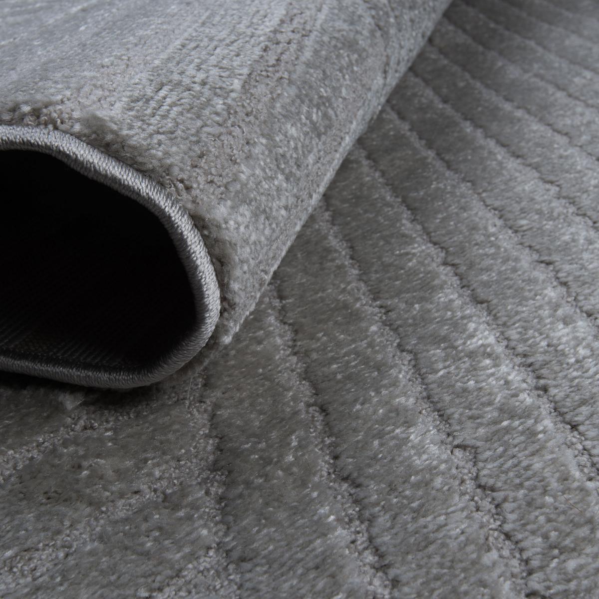 Tapis rond d'entrée Ø160cm LYN9 CERNAN Gris, tapis rond ton sur ton moderne