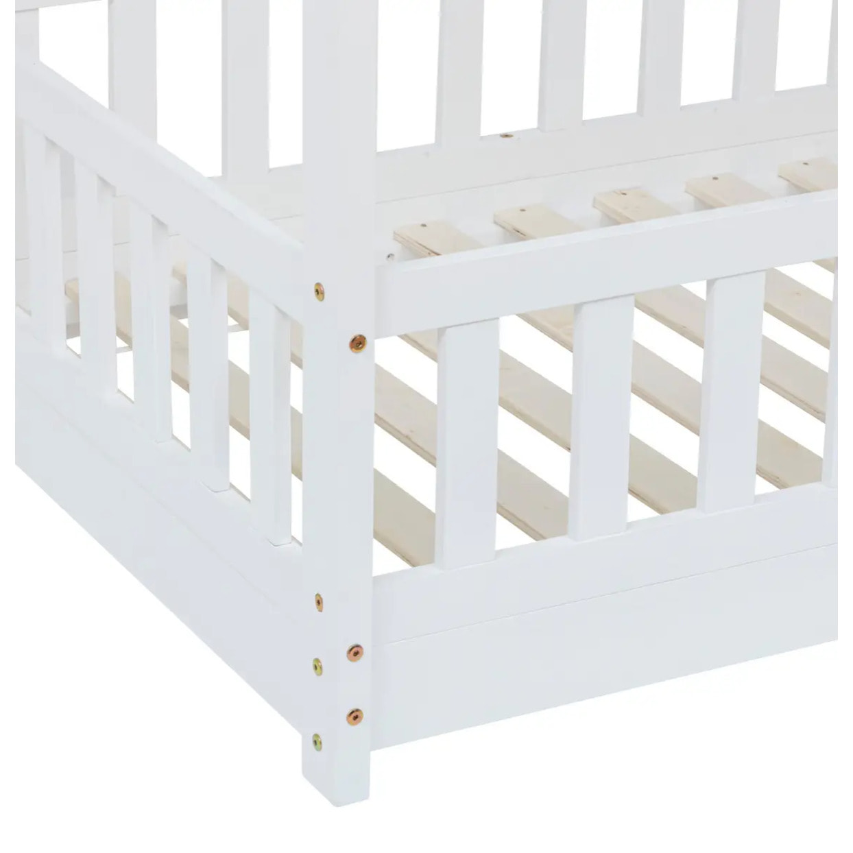 Lit cabane enfant Bosco blanc 90x190cm