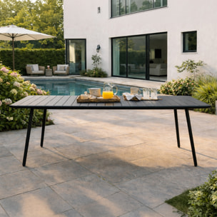 EVORA Table de jardin 10/12 places 234cm gris foncé