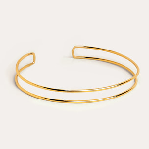 Choker Double Ring Baño Oro