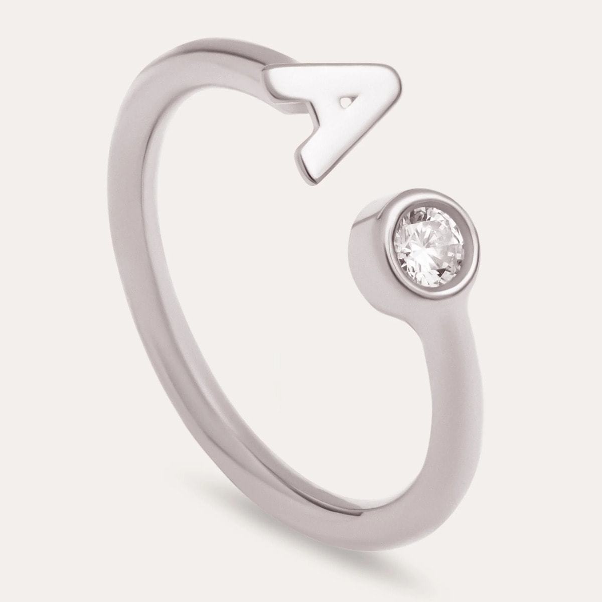 Anelli Personalized Letter Spark in Argento