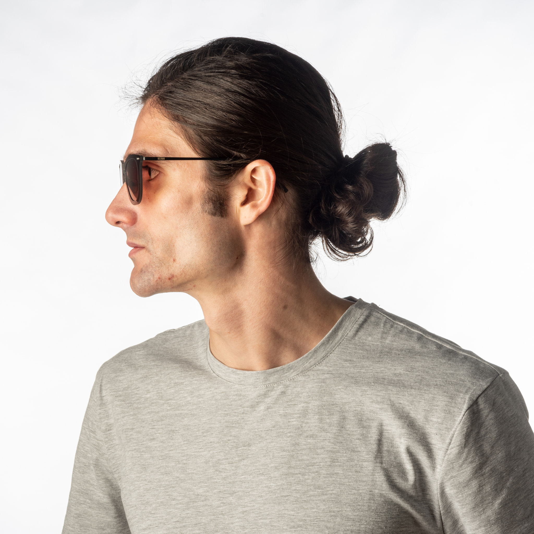 Gafas de sol PALO ALTO ARLES - Marrón transparente / Marrón degradado y patillas de metal negro mate