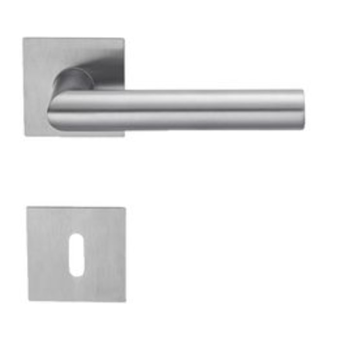 Paire bequille/rosace plate autocollante carree cle l 7mm/35-45mm amsterdam inox f69 3478448