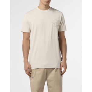 PHILIPP PLEIN Round Neck T-Shirt Raw Edge Monogram Monogram