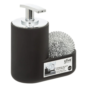 Distributeur savon avec éponge 300ml noir
