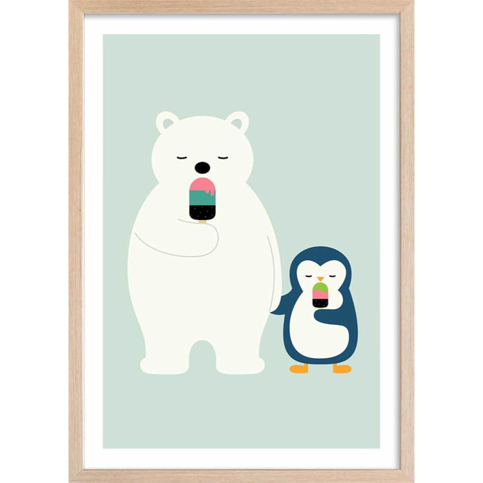 Affiche  time to ice cream Affiche + cadre en bois - Chêne