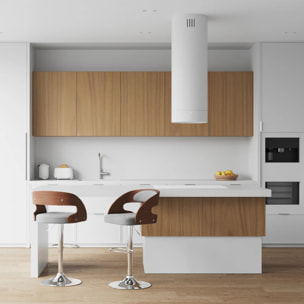 Chaise de bar réglable 62/84 cm en tissu gris clair - Louis