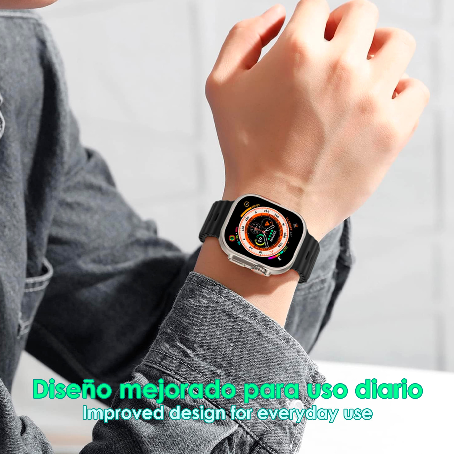 Smartwatch S9 Max, pantalla de 2.2", modos de deporte, monitor de salud, corona multifunción y botón de acceso rápido configurable.