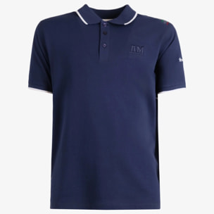 Polo Esercito blu in cotone uomo
