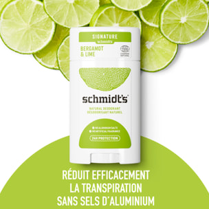 Pack de 3 - Schmidt's Déodorants Sticks Bergamote & Lime Ingrédients Naturels 75g