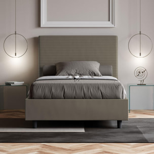 Letto una piazza e mezza senza rete imbottito 120x210 similpelle cappuccino Focus