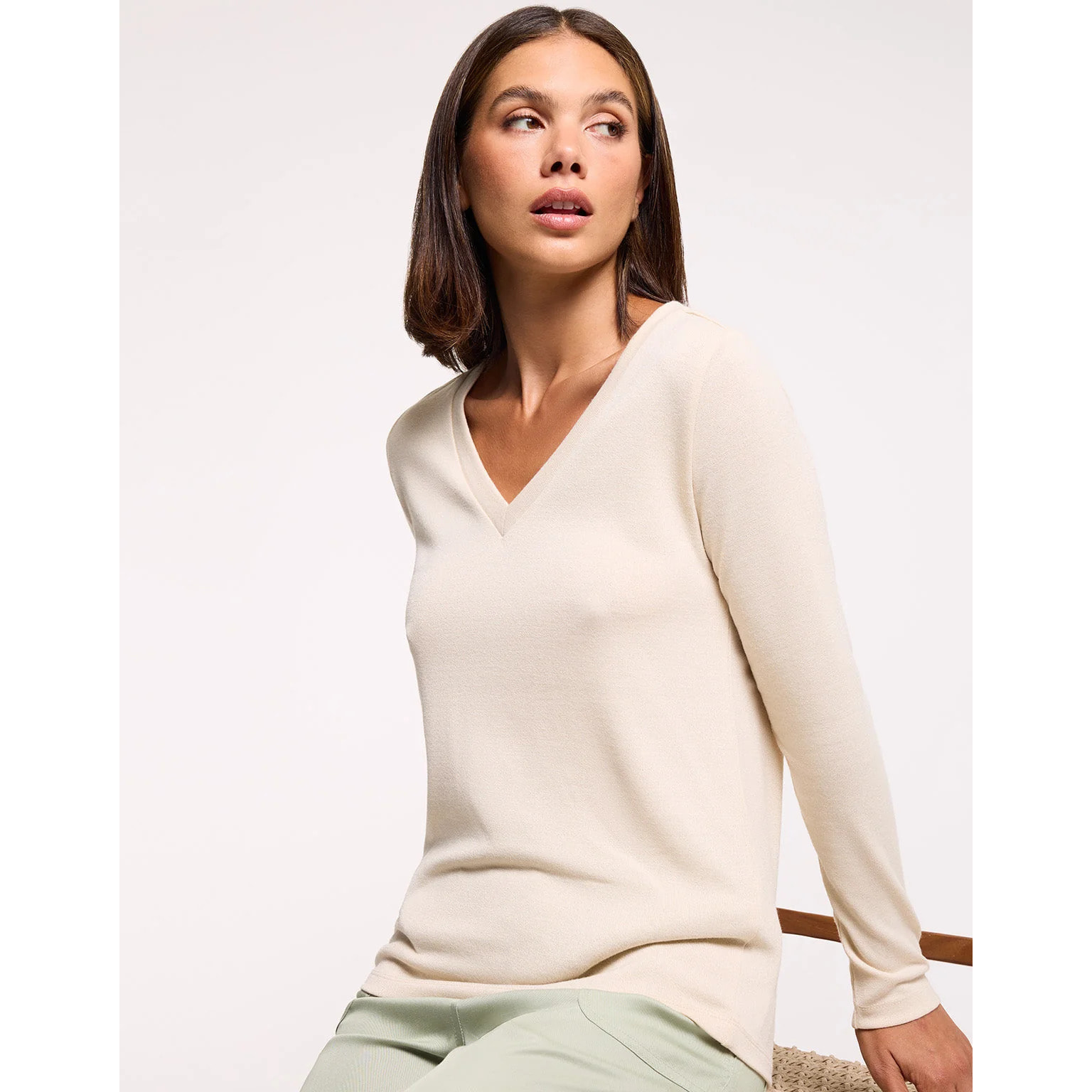 Camiseta Manga Larga Beige Claro - Imarama