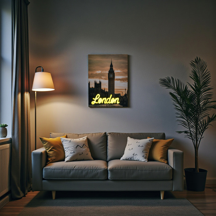 Tableau LED - HOME DECO FACTORY - London - Décoratif - Moderne - Multicolore