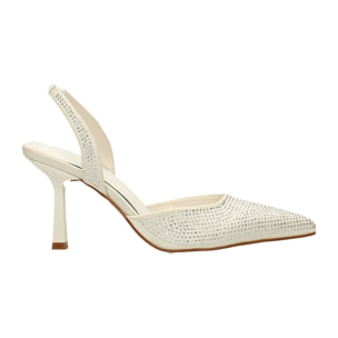 Décolleté sling back Donna Tata Italia Bianco