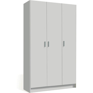 Armadio Con 3 Ante Battenti e 5 Ripiani Armadietto Multiuso Salvaspazio Ingresso Camera Portascope Ripostiglio Design Moderno 109x180x37 cm Bianco