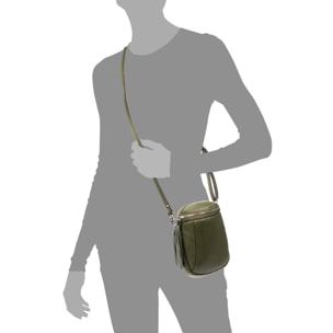 Agugliano borsa a tracolla donna. Pelle autentica Dollaro.